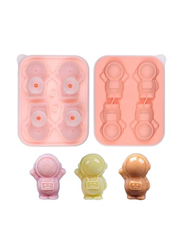 Astronaut Ice Cube Mold Silicone Tray for Making 4 Unique Space Shape Ice Balls Perfect for Chilling Drinks