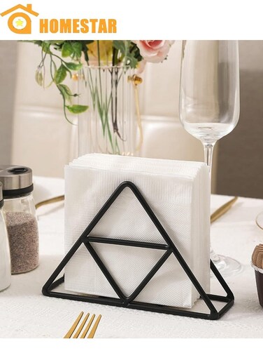 Napkin Holder for Dining Table, Tissue Paper Stand for Kitchen, Table, Home D&Atilde;&copy;cor, Office, Restaurant, Tissue Dispenser Organizer for Dinner Tables, Kitchen, Bathroom, Black