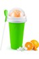 Slushie Maker Cup, TIK TOK Magic Quick Frozen Smoothies, Double Layer Squeeze Cup (Green)