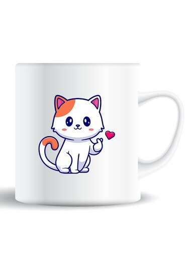 Premium Quality Two Sided Printed Coffee Mug Tea Cup Cat Love For Home Office, Kids Men Women
