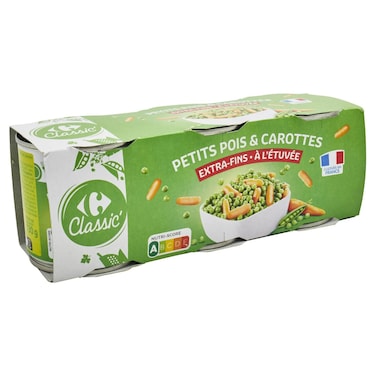 Carrefour Classic Extra Fine Peas and Carrots, 200g, Pack of 3