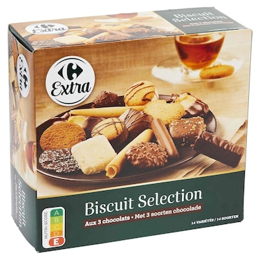Carrefour Extra Three Chocolate Biscuit Assortment, 750g