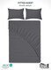 3-Piece Silver Plush 120x200+25cm Fitted Bedsheet Set Includes 1 Deep Pocket Fitted Bedsheet and 2 Pillow Covers, Breathable and Machine Washable