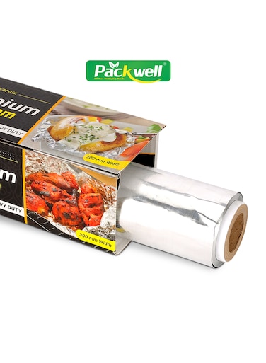 30 cm Aluminum Foil- PWAF301001  Premium-Quality, BPA-Free, Foodgrade and Hygienic  Perfect for Cooking, Freezing, Packing, Storing, Etc Silver