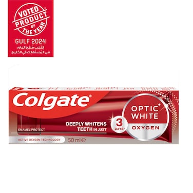 معجون أسنان كولجيت أوبتيك وايت أوكسجين بثلاث درجات تبييض، 50 مل