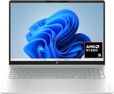 HP OmniBook 3 16 inch Laptop PC, 2K Touchscreen, AMD Ryzen 5 40, 16 GB RAM, 1TB SSD, AMD Radeon 610M GPU, Windows 11 Home, Glacier Silver
