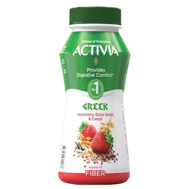 Activia Greek Style Strawberry Black Seeds and Cereal Drink, 180ml