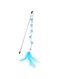 SHANTO Teaser Wands for Kittens Playing, Interactive Cat Toy With Feather and Bell for Indoor Cats, Cat Toys for Indoor Cats Kitten Interactive Training (Blue)
