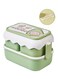 2500ml Leak Proof Bento Box For Kids - Large Capacity with 3 Compartments and Double Layer Microwavable Food Storage Container for School, Picnic or Dining Out