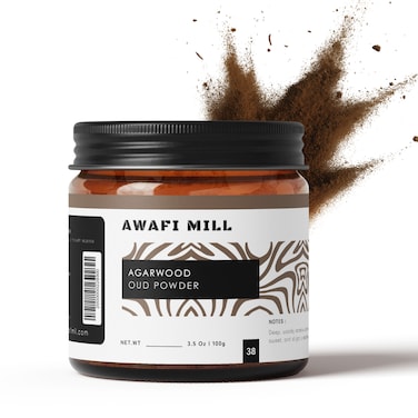 AWAFI MILL Agarwood Powder 100g    Ground Oud Wood Incense