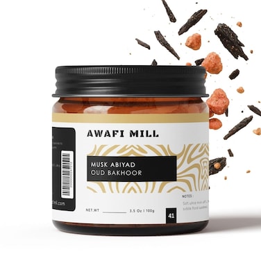 AWAFI MILL Musk Abiyad Oud Bakhoor 100g   White Musk &amp; Luban Blend