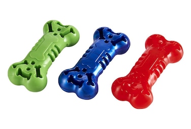 Miss Bear Colorful TPR Bone Shaped Dog Chew Toy&nbsp;(M/L Dogs) - 1Pc