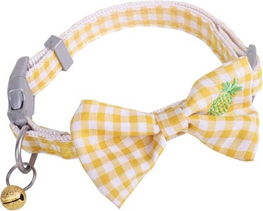 Cozy Paws Adjustable Pet Collar Bow Tie With Bell - Medium (36-40cmx1.5cm)-Yellow