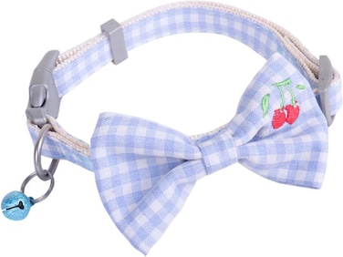 Cozy Paws Adjustable Pet Collar Bow Tie With Bell - Medium (36-40cmx1.5cm)-Blue