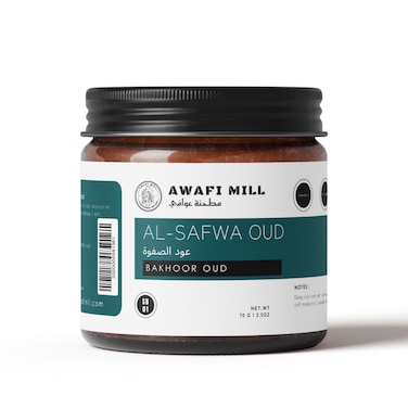 AWAFI MILL Al-Safwa Oud 70g   Amber &amp; Musk Bakhoor Oud