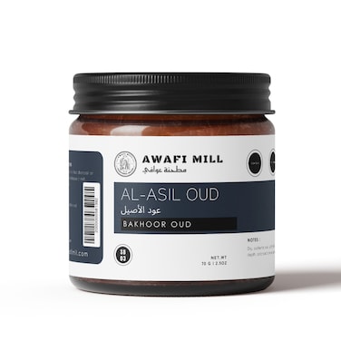 AWAFI MILL Al-Asil Oud 70g   Spiced Amber &amp; Fresh Musk Bakhoor