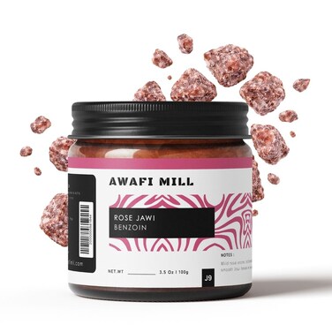 AWAFI MILL Rose Jawi Incense 100Gg   Rose-Scented Benzoin Blend