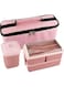 Bento Box For Kids, Insulated 2 Layer Lunch Box For Adults, Plastic Food Storage Container, Small Multi Compartment Box Snacks For School Girls Boys, Men Women Office work (Pink)