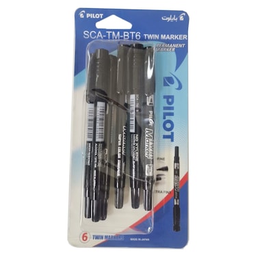 Pilot Twin Marker Permanent Marker SCA-TM-BT6 6 PCS