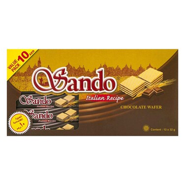 Sando Chocolate Wafer Value Pack, 32g Pack of 12