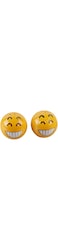 Goldedge Ceramic Round Salt and Pepper Shakers 2pc Set - Ideal for Dining Table, Home, Kitchen, and Restaurant Use with Emoji Face Designs: Laughing
