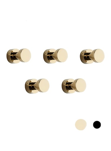 BVL Gold Robe Hook Brass Robe Hook Adhesive Bathroom Robe Hook Coat Hook Clothes Hook for Bathroom and Kitchen,5 of Packing