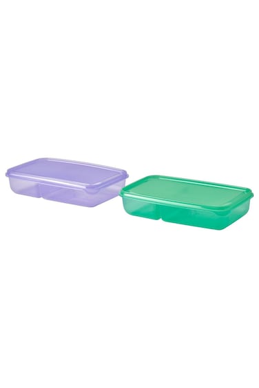 Sandwich container with lid, lilac/green