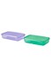 Sandwich container with lid, lilac/green