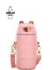 Stainless Steel Water Bottle with Straw Lid &acirc;&euro;&ldquo; Vacuum Insulated &amp; Leak Proof (Pink, 400ml)