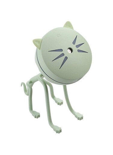 Super cartoon cat USB air humidifiers with warm night light - Green