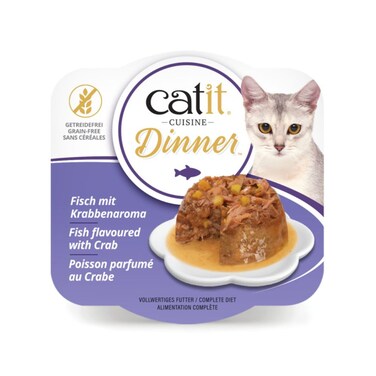Catit Fish Dinner Crab &amp; Pumpkin 6&times;75G Wet Cat Food