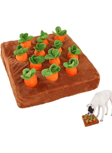 Carrot Farm Dog Toy - Dog Toys For Aggressive Chewers - Dog Carrot Toy, Carrot Patch Dog Snuffle Toy For Small Medium And Large Dogs Divert Them From