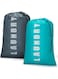 SYOSI Large Laundry Bags for Travel and Dorm, Extra Durable Dirty Clothes Storage, 24" x 36" Cyan and Gray, Ideal for Camping and College Use