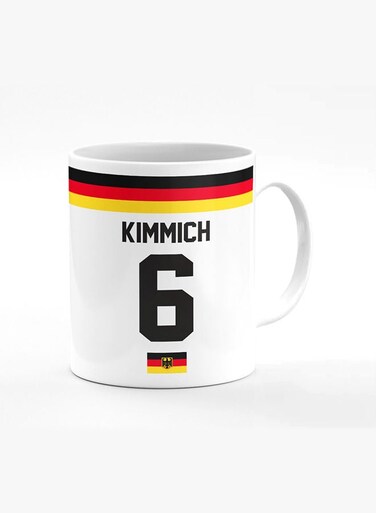 Designer Printed Coffee Mug with Heavy Duty Handle 11oz Ceramic Personalised Gift Mugs Cup [Microwave Safe &amp; Dishwasher Proof] -Football Team - Germany Player Name - Kimmich
