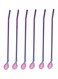 Stainless Steel Reusable Tea Spoon Straw Neon, Rainbow