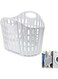 ANTOLE Laundry Hampers,Collapsible Plastic Laundry Basket,Waterproof Foldable Clothes Hamper with Handle,Shopping Bag,Toys Organizer Storage,Washing Storage for Bathroom Bedroom (White)
