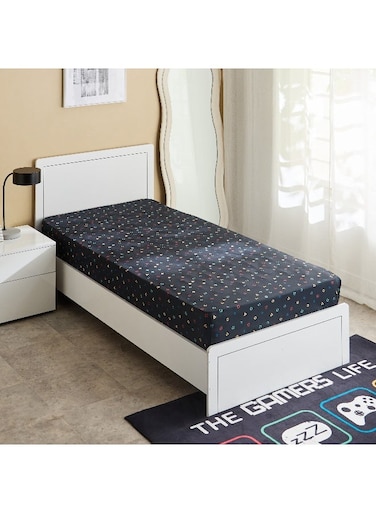 Box Gaming Slumber Console Single Microfibre Fitted Sheet - 90x200+25 cm