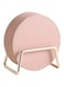 CASEGRACE Drink Coasters with Metal Holder Stand Set of 6, PU Leather Coasters with Cork Base Table Coaster Set Decorative Coffee Cup Coasters Housewarming Gift for Home Decor, Pink