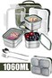 Lunch Box for School 1060ml Stainless Steel Leak-Proof Lunch Box 5 Grids Food Container Lunch Box Bring Lunch Bag Cutlery Spoon Fork Bento Box for Kids and Adults-Food Safe Materials (Green 1060ml)