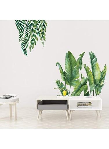 U/A Banana Leaf Tropical Plants Peel and Stick Wallpaper, Giant Green Tree Leaves Wall Stickers Decals, DIY Wall Art Decor Home Decorations for Living Room Bedroom, 31.4 x 47.2inch