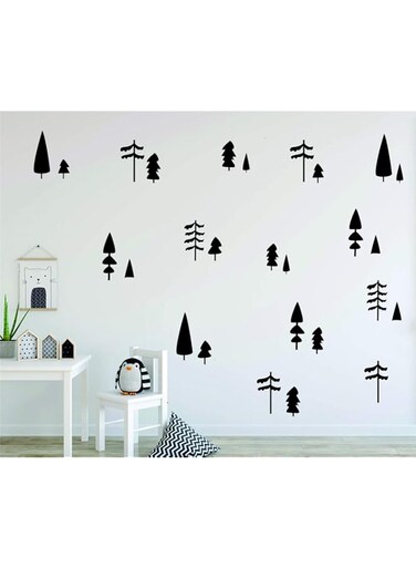 JURUOXIN 40 Pieces/Set Tree Art Decal for Walls Forest Vinyl Sticker Kids Nursery Nordic Home Woodland Pine Decor Boy Girls Child Bedroom Playroom Decoration YMX59 000