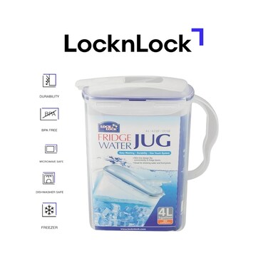 LocknLock 4L Water Jug HPL738 &ndash; Durable BPA-Free Jug with Leak-Proof Locking Lid and Flip Top