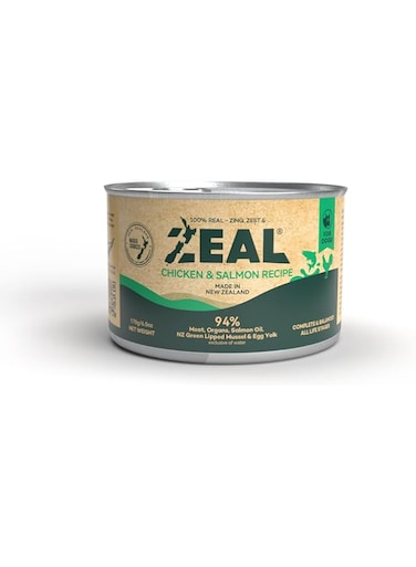 Zeal Grain Free Chicken and Salmon Recipe, All Life Stages Dog Wet Food 170g, Made in New Zealand