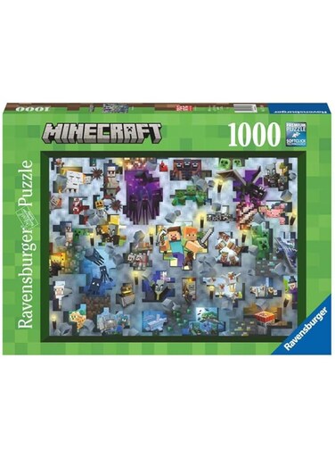 Ravensburger Minecraft Mobs 1000 Piece Jigsaw Puzzle for Adults - 17188 Every Piece is Unique, Softclick Technology Means Pieces Fit Together Perfectly