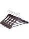 Amber Home 5 Pack Walnut Wide Shoulder Wooden Suit Coat Hangers with Non Slip Pants Bar, Solid Wood Jacket Clothes Hangers Smooth Finish for Dress, Pants, Heavy Clothes (Walnut, 5 Pack)&hellip;