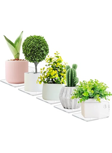 Bigfety Small Adhesive Wall Shelves, 5-Ledges, Acrylic Display Shelf Flexible Use of Wall Space