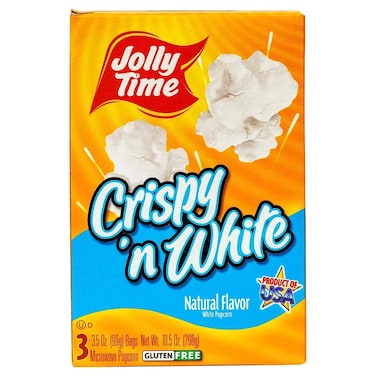 Jolly Time Crispy White Natural Flavour White Popcorn, 298g