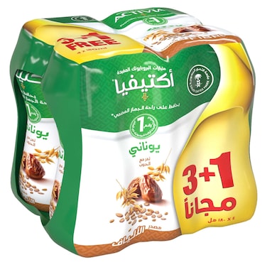 Activia Greek Style Probiotic Yogurt Drink Dates and Cereal 180ml, Pack of 4
