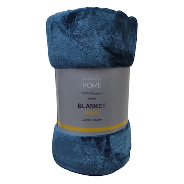 LA Collection 280 GSM Polyester Blanket King Teal 220x240cm 1552g