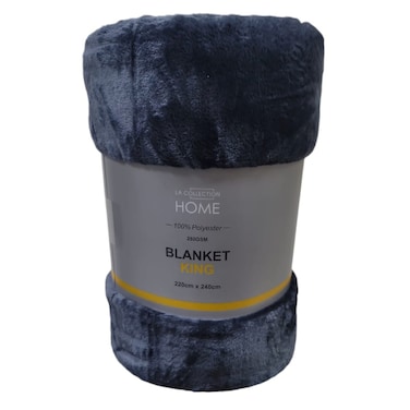 LA Collection 280 GSM Polyester Blanket King Dark Grey 220x240cm 1552g